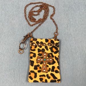 Leopard Print Genuine Calf Hair Crossbody purse